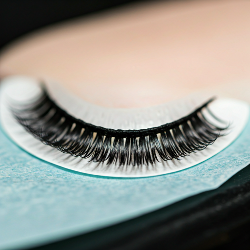 Künstlerische Makroaufnahme hochwertiger Seiden-Wimpernverlängerungen